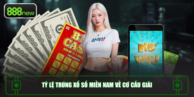 Tỷ lệ trúng xổ số miền Nam về cơ cấu giải